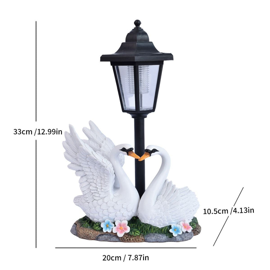 Resin Hummingbird Solar Lamp Outdoor Garden Sculpture Couple Hummingbird - Multi-color - Size 53