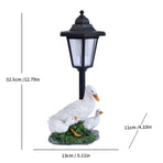 Resin Hummingbird Solar Lamp Outdoor Garden Sculpture Couple Hummingbird - Multi-color - Size 61