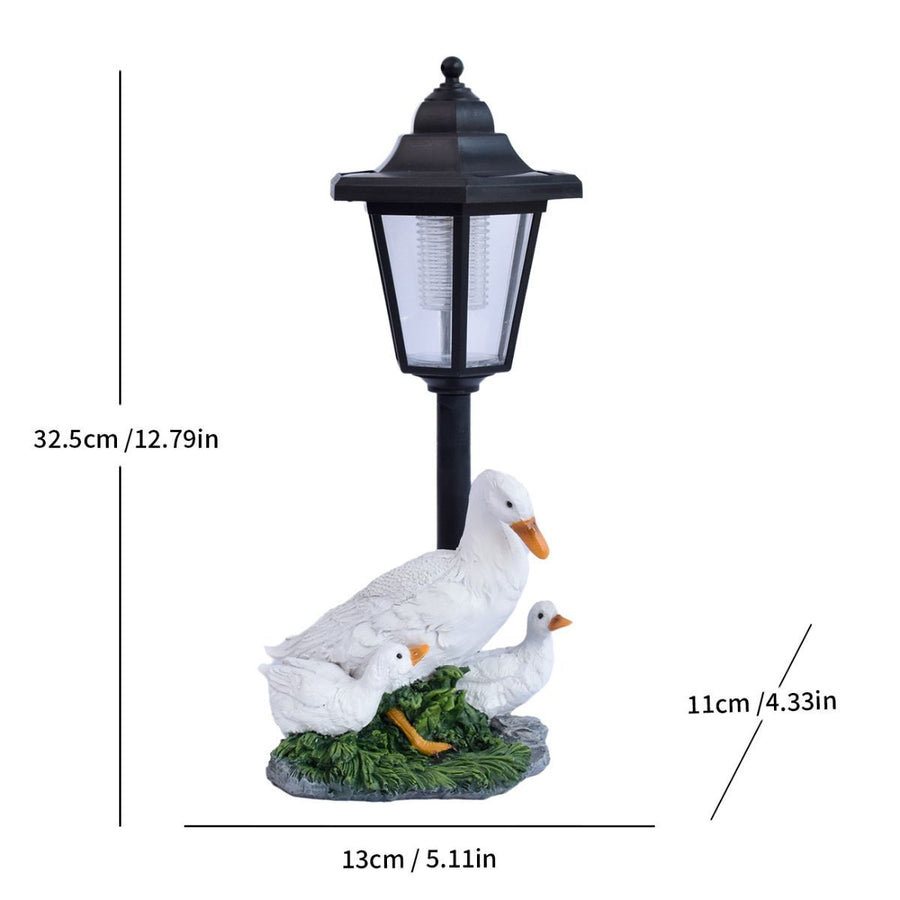 Resin Hummingbird Solar Lamp Outdoor Garden Sculpture Couple Hummingbird - Multi-color - Size 61