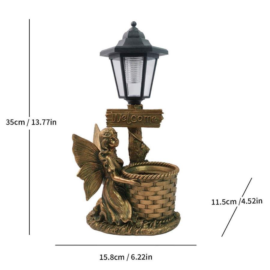 Resin Hummingbird Solar Lamp Outdoor Garden Sculpture Couple Hummingbird - Multi-color - Size 61