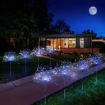 Black Solar Garden Lights Dandelion LED Lights Colorful Outdoor Lights 4-Pack Garden
