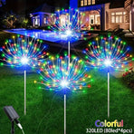 Black Solar Garden Lights Dandelion LED Lights Colorful Outdoor Lights 4-Pack Garden