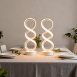 White Black Infinity-Shaped Lamps Night Atmosphere Lamps Home Decor LED Lamps 2-Piece Set - Side View