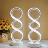 White Black Infinity-Shaped Lamps Night Atmosphere Lamps Home Decor LED Lamps 2-Piece Set - Top-Down View