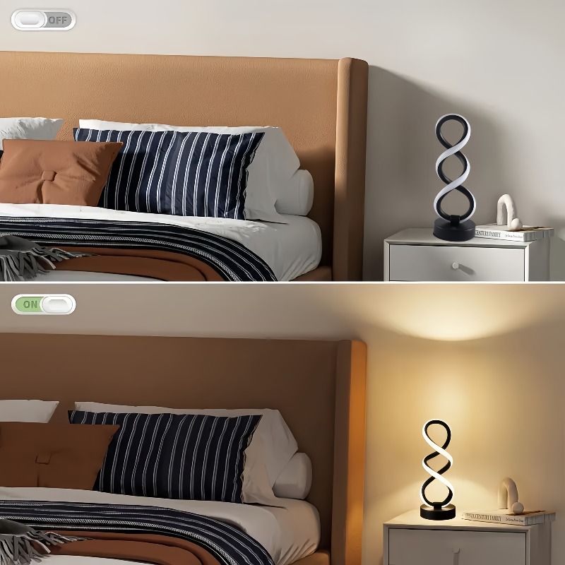 White Black Infinity-Shaped Lamps Night Atmosphere Lamps Home Decor LED Lamps 2-Piece Set