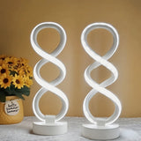 White Black Infinity-Shaped Lamps Night Atmosphere Lamps Home Decor LED Lamps 2-Piece Set - Rear View