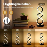 Black White Spiral Desk Lamps Warm Light Lamp Set Of 2 Lamps Bedside Lamp Study Lamp Modern - Side View