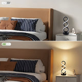 Black White Spiral Desk Lamps Warm Light Lamp Set Of 2 Lamps Bedside Lamp Study Lamp Modern - Top-Down View