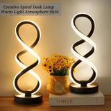 Black White Spiral Desk Lamps Warm Light Lamp Set Of 2 Lamps Bedside Lamp Study Lamp Modern - 45-Degree Angle