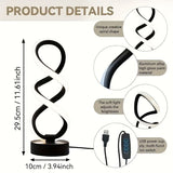 Black White Spiral Desk Lamps Warm Light Lamp Set Of 2 Lamps Bedside Lamp Study Lamp Modern - Extra Image