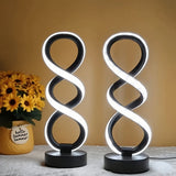 Black White Spiral Desk Lamps Warm Light Lamp Set Of 2 Lamps Bedside Lamp Study Lamp Modern - Extra Image