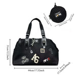 Travel Duffle Bag Embroidered Duffle Bag Stylish Travel Bag Weekend Bag For Men - Black - Size L
