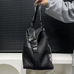 Travel Duffle Bag Embroidered Duffle Bag Stylish Travel Bag Weekend Bag For Men - Black - Size L