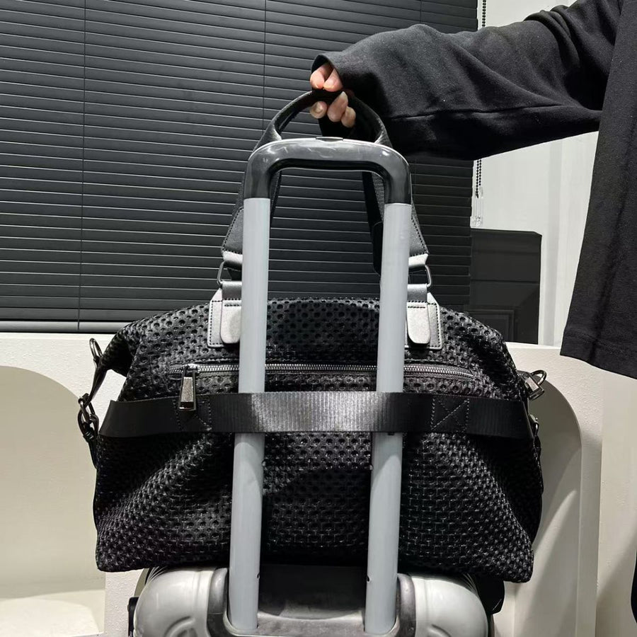 Travel Duffle Bag Embroidered Duffle Bag Stylish Travel Bag Weekend Bag For Men - Black - Size L