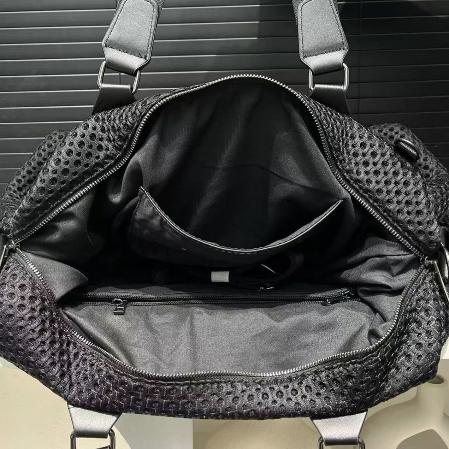 Travel Duffle Bag Embroidered Duffle Bag Stylish Travel Bag Weekend Bag For Men - Black - Size L