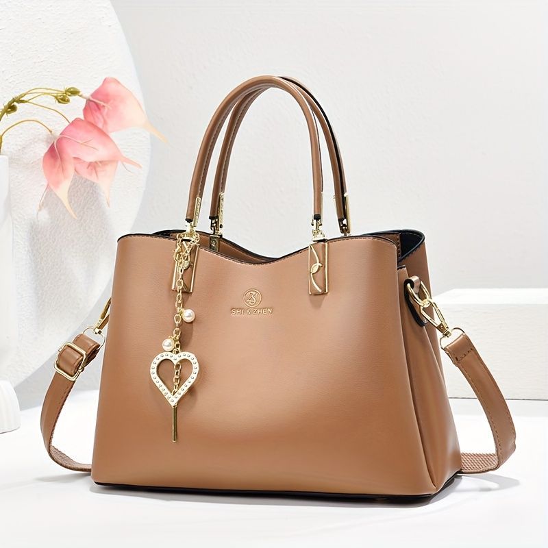 Single-Shoulder Handbag Cross-Body Handbag Pink Handbag Stylish Handbag Travel - Khaki - Size 27-13-19