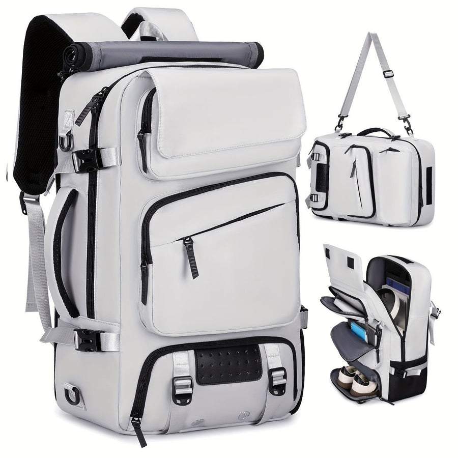 Travel Backpack Multi-Functional Backpack Convertible Backpack Shoe Compartment - Black - Size M