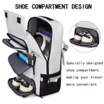 Travel Backpack Multi-Functional Backpack Convertible Backpack Shoe Compartment - Black - Size M