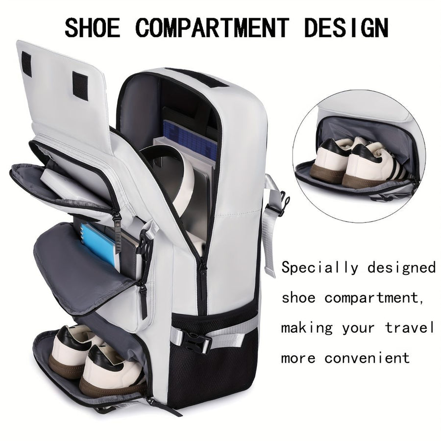Travel Backpack Multi-Functional Backpack Convertible Backpack Shoe Compartment - Black - Size M