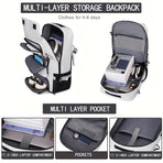 Travel Backpack Multi-Functional Backpack Convertible Backpack Shoe Compartment - White - Size M
