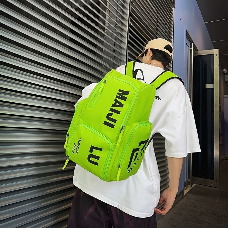 Fashion Backpack Sport Backpack Travel Backpack Four-Color Backpack Trendy - Neon Green - Size L