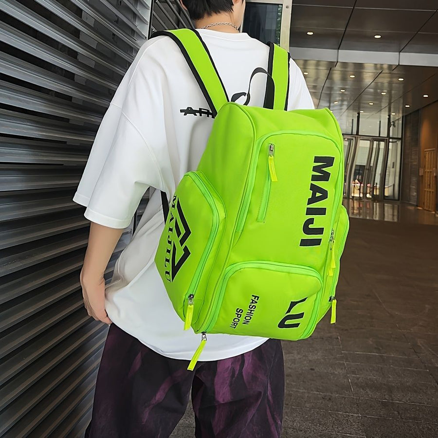 Fashion Backpack Sport Backpack Travel Backpack Four-Color Backpack Trendy - Neon Green - Size L