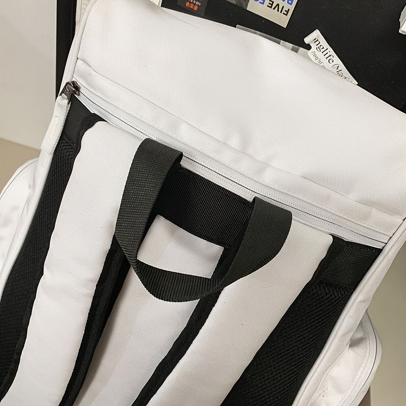 Fashion Backpack Sport Backpack Travel Backpack Four-Color Backpack Trendy - White - Size L