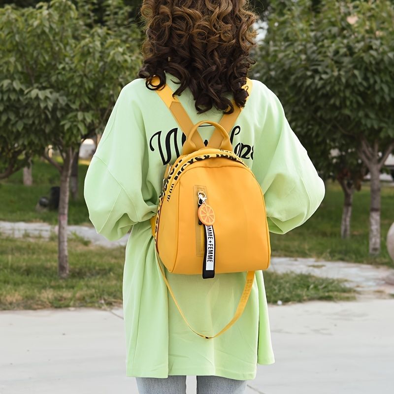 Mini Backpack Fashionable Backpack Travel Backpack High-Quality Backpack Trendy - Yellow - Size L