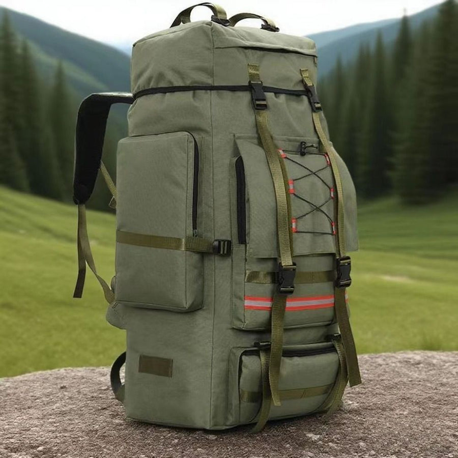 130L Backpack Outdoor Travel Backpack Camping Backpack For Adults Large - Khaki - Size M