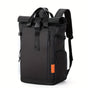 Roll-Top Backpack Travel Backpack Water-Resistant Backpack Unisex Backpack - White - Size M