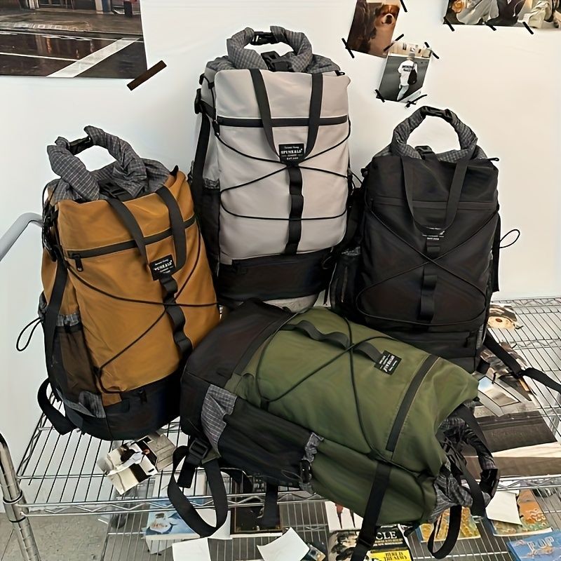 Travel Backpack Four Colors Spacious Compartments Durable Material Comfortable - Gray - Size L