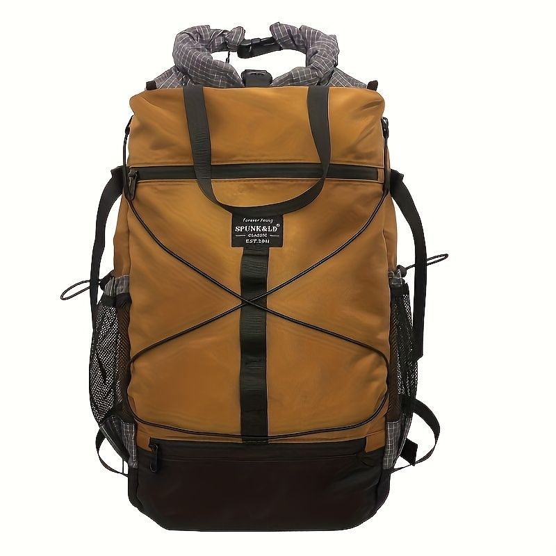 Travel Backpack Four Colors Spacious Compartments Durable Material Comfortable - Khaki - Size L