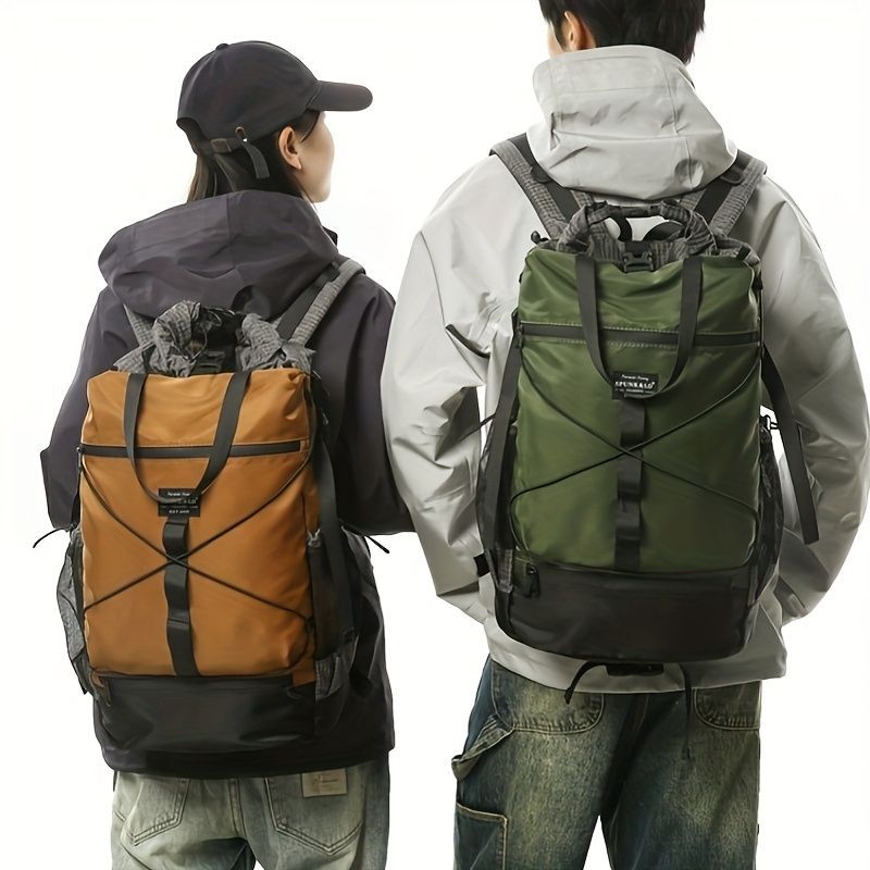 Travel Backpack Four Colors Spacious Compartments Durable Material Comfortable - Khaki - Size L
