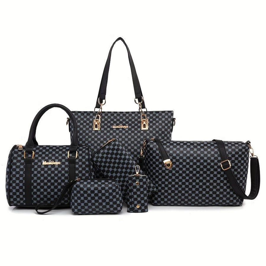 Women'S Handbag Set Large Capacity Tote Bag Shoulder Bag For Women Crossbody - Black - Size 35-13-28