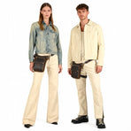 Leather Fanny Pack Top Grain Cowhide Travel Fanny Pack Adjustable Belt Fanny - Brown - Size M
