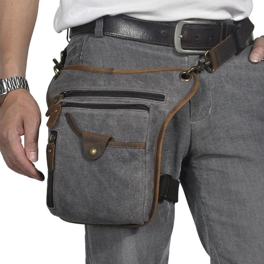 Leather Fanny Pack Top Grain Cowhide Travel Fanny Pack Adjustable Belt Fanny - Brown - Size M