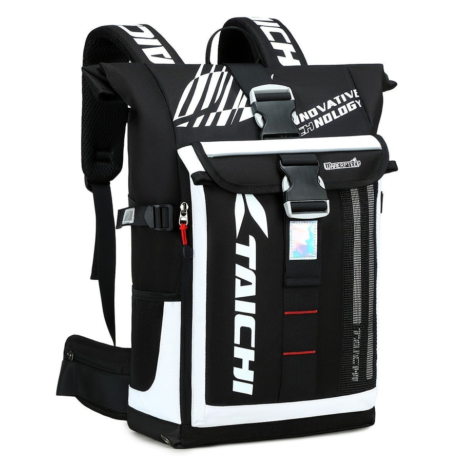 Waterproof Backpack Travel Backpack Taichi Backpack Laptop Backpack Multiple - Black - Size L