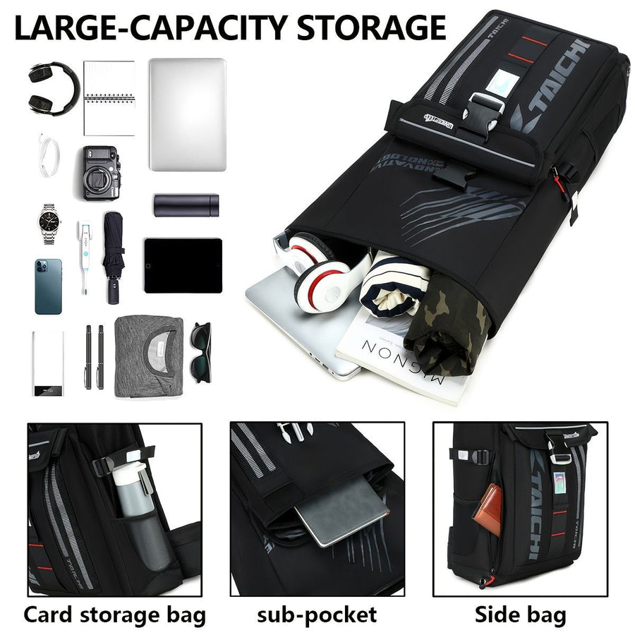 Waterproof Backpack Travel Backpack Taichi Backpack Laptop Backpack Multiple - Black - Size L