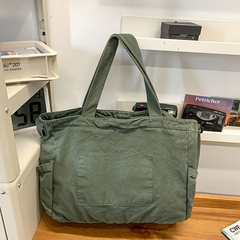 Unisex Bag Cross-Body Bag Shoulder Bag Tote Bag Large Capacity Bag Student Bag - Beige - Size 38-14.5-32
