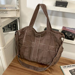 Unisex Bag Cross-Body Bag Shoulder Bag Tote Bag Large Capacity Bag Student Bag - Beige - Size 38-14.5-32