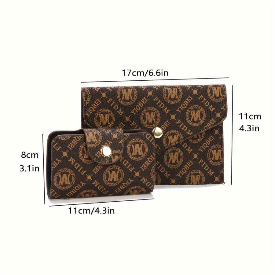 Women'S Handbag Set Monogram Handbag Three-Piece Handbag Set Australian Style - Brown - Size 25-11-19