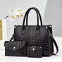 Luxury Handbag Set Crocodile Pattern Handbag Three Piece Handbag Set Large - Red - Size 28-10-21