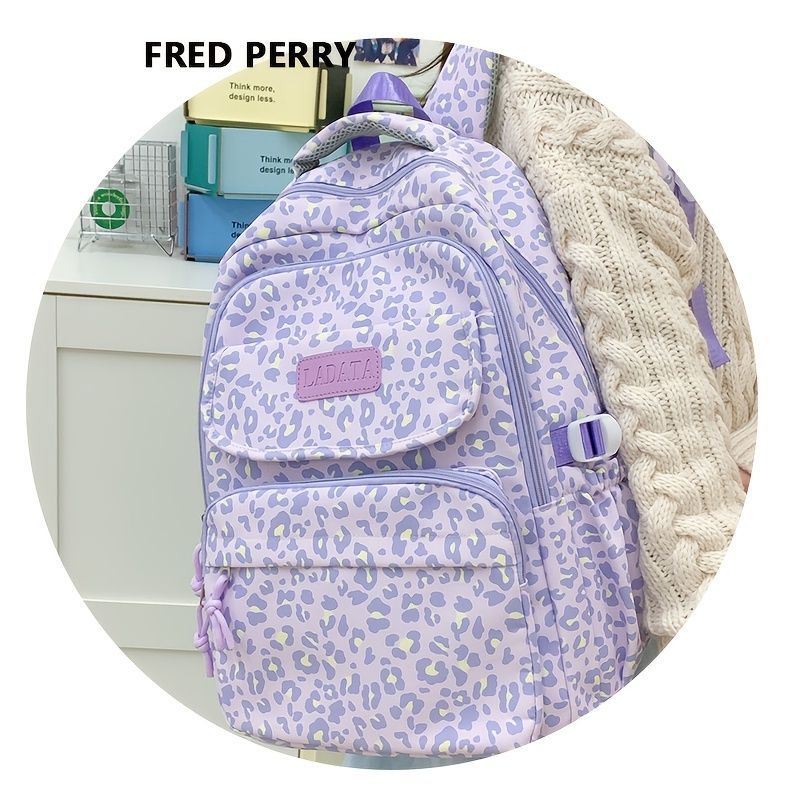 Ladata Backpack Stylish Ladies Backpack Middle School Backpack College Student - Purple - Size 45-30-17
