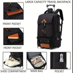 Travel Backpack With Wheels Convertible Backpack Rolling Backpack Australia - Black combined with off - white - Size Routine