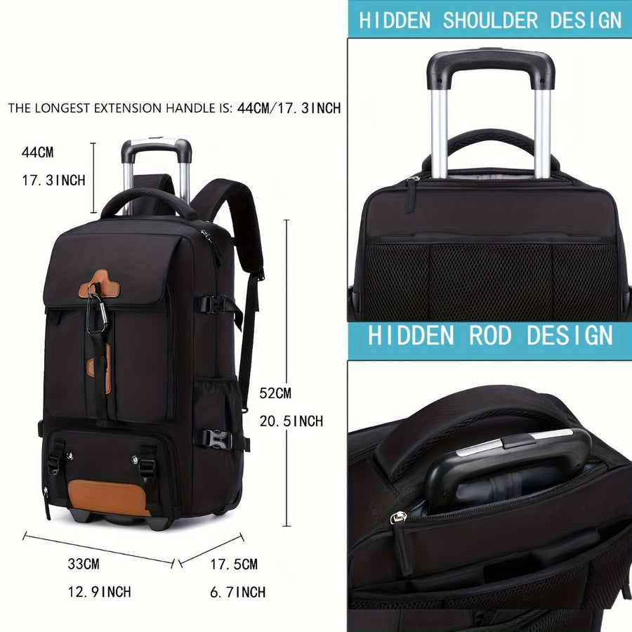 Travel Backpack With Wheels Convertible Backpack Rolling Backpack Australia - Black - Size Routine