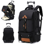 Travel Backpack With Wheels Convertible Backpack Rolling Backpack Australia - Lake blue - Size Routine