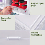 White Black foldable shoe storage boxes, transparent shoe boxes, shoe storage Australia, wardrobe organisers, stackable shoe boxes, collapsible shoe containers, shoe protection boxes, clutter-free storage, home organisation Australia