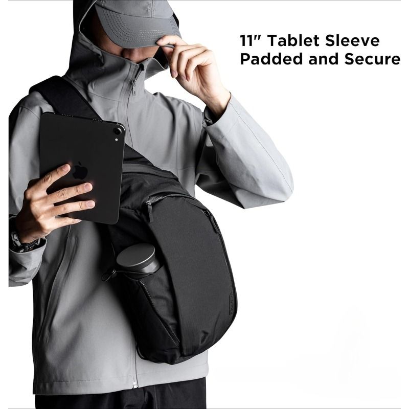Black Blue sling backpack, luggage pass-through, concealed zip pocket, travel backpack, high-quality backpack, tablet backpack, Australia travel, everyday carry, anti-theft backpack