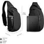 Black Blue sling backpack, luggage pass-through, concealed zip pocket, travel backpack, high-quality backpack, tablet backpack, Australia travel, everyday carry, anti-theft backpack