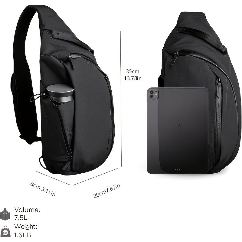 Black Blue sling backpack, luggage pass-through, concealed zip pocket, travel backpack, high-quality backpack, tablet backpack, Australia travel, everyday carry, anti-theft backpack